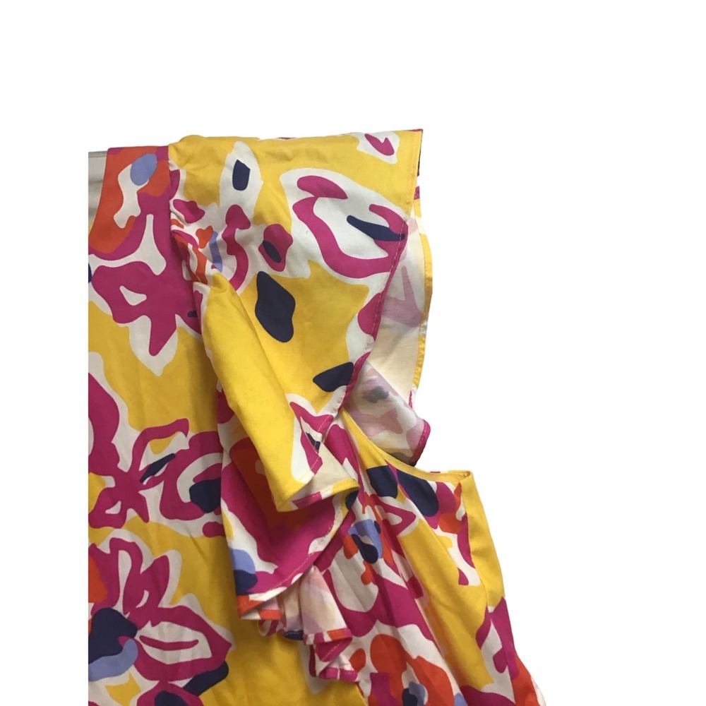 CROSBY by Mollie Burch Vibrant Yellow and Pink Midi Dress - Picture 6 of 7